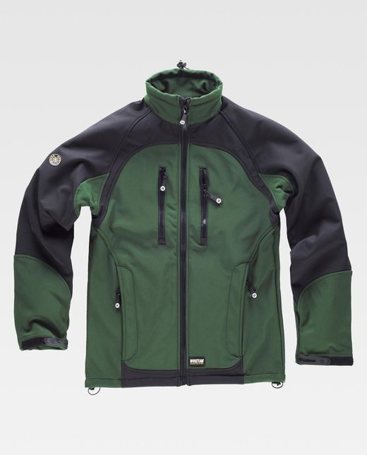 Workshell combinado Verde Oscuro Negro