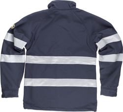 Workshell mit 2 reflektierenden Bändern an Brust, Rücken und Ärmeln Navy