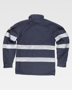 Workshell mit 2 reflektierenden Bändern an Brust, Rücken und Ärmeln Navy
