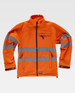 Workshell mit Reißverschluss, 2 Riemen an Brust, Rücken und Ärmeln AV Orange