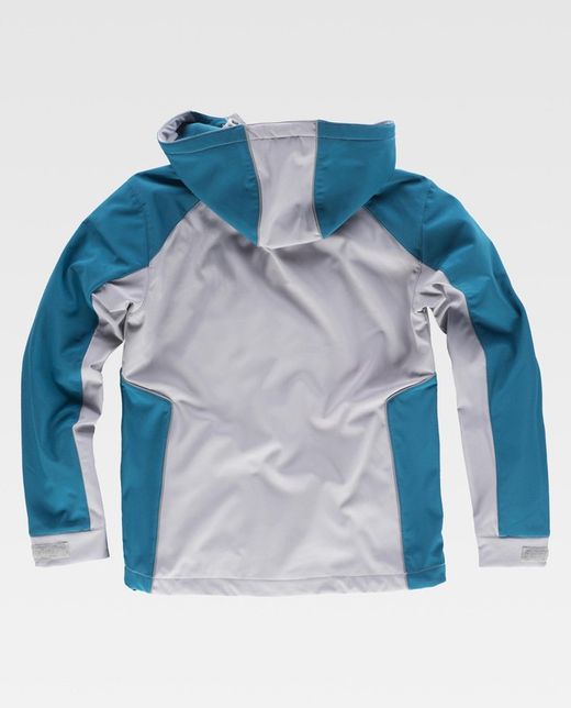 Workshell Zip Hooded Multi-Pocket Hellgrau / Stewardess