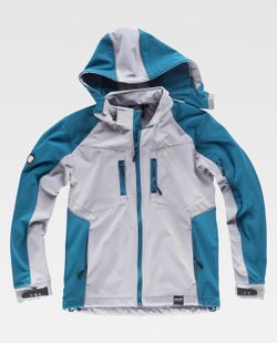 Workshell Zip Hooded Multi-Pocket Hellgrau / Stewardess
