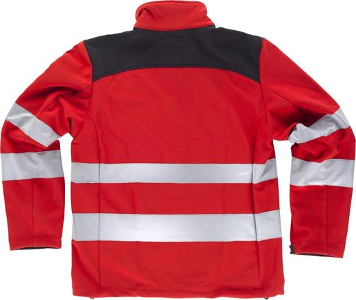 Workshell mit reflektierenden Bändern in verschiedenen Größen Rot Schwarz