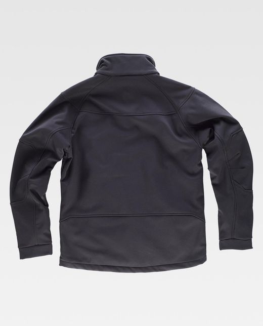 Workshell with reflective details, one chest pocket, sleeve and two sides Black