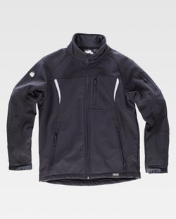 Workshell with reflective details, one chest pocket, sleeve and two sides Black