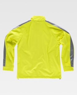 Workshell de alta visibilidad con una cinta reflectante en mangas Amarillo A.V.