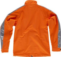 Workshell de alta visibilidad con una cinta reflectante Naranja
