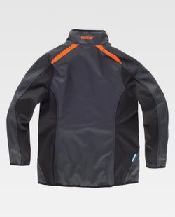 Workshell de color Gris oscuro+Negro+Naranja Fluor