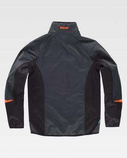 Workshell de color Gris oscuro+Negro+Naranja Fluor