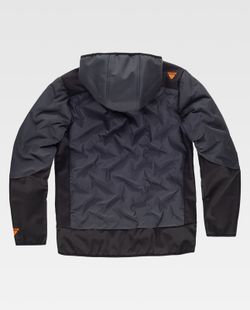 Workshell de color Gris oscuro+Negro+Naranja Fluor
