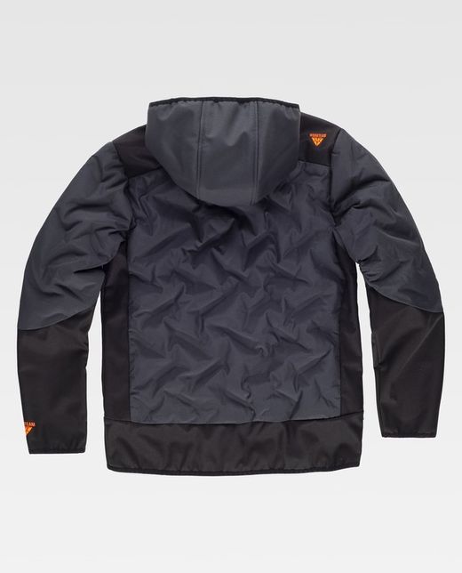 Workshell de color Gris oscuro+Negro+Naranja Fluor