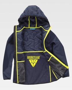 Workshell de color Marino+Amarillo fluor