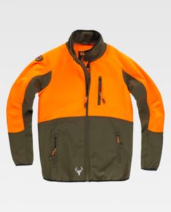Workshell de color Naranja Flúor+Verde Caza | SPORT