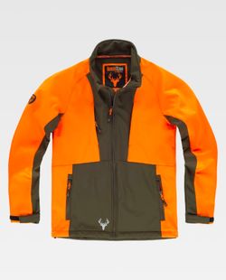 Workshell de color Naranja Flúor+Verde Caza | SPORT