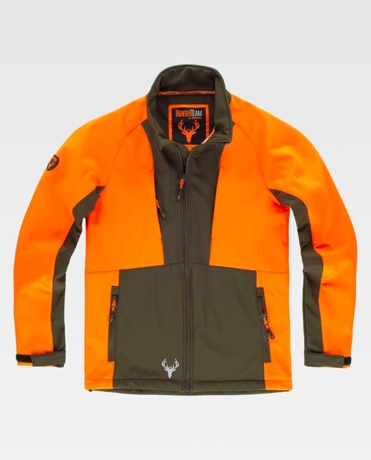 Workshell de color Naranja Flúor+Verde Caza | SPORT