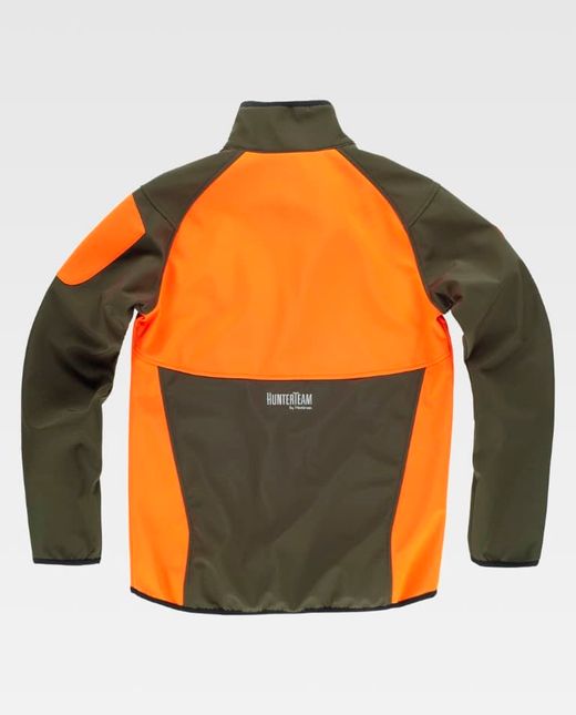 Workshell de color Naranja Flúor+Verde Caza | SPORT