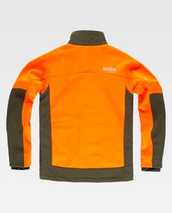 Workshell de color Naranja Flúor+Verde Caza | SPORT