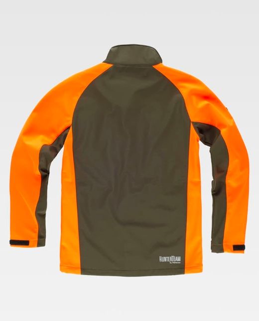 Workshell de color Naranja Flúor+Verde Caza | SPORT