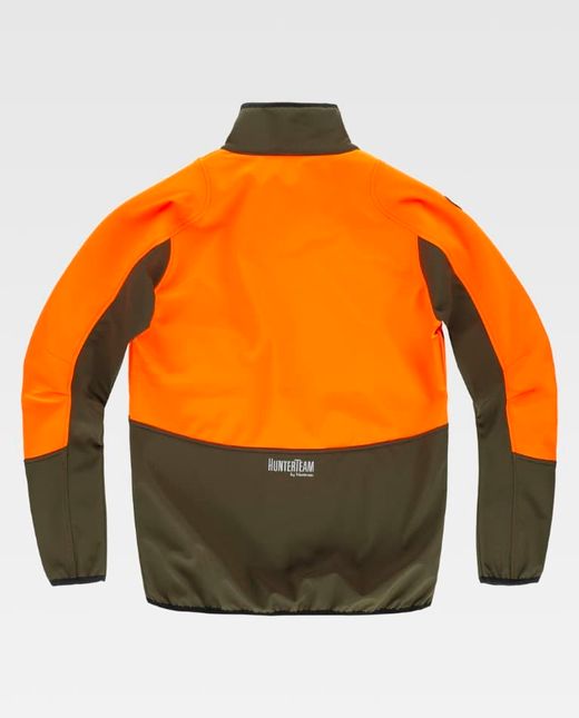Workshell de color Naranja Flúor+Verde Caza | SPORT