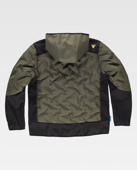 Workshell de color Verde Caza+Negro+Amarillo fluor