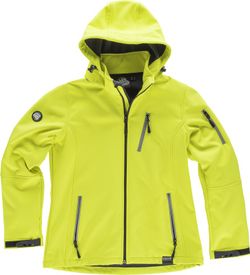 Workshell de mujer con capucha y detalles reflectante Amarillo
