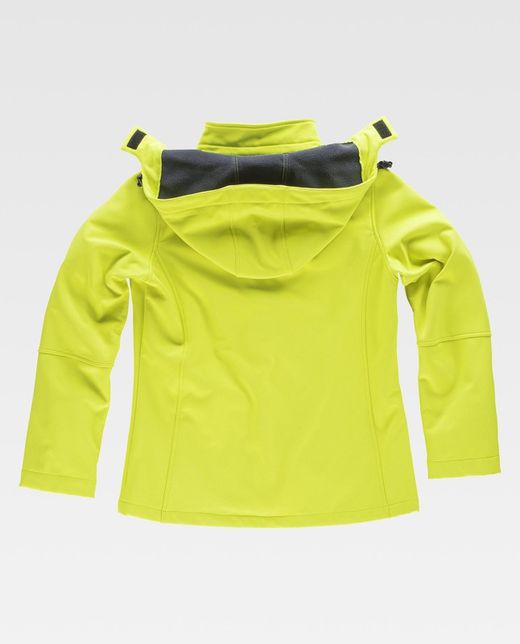 Workshell de mujer con capucha y detalles reflectante Amarillo