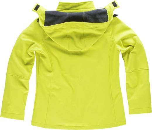 Workshell de mujer con capucha y detalles reflectante Amarillo