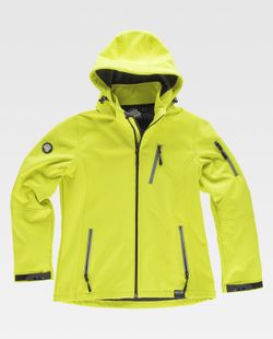 Workshell de mujer con capucha y detalles reflectante Amarillo