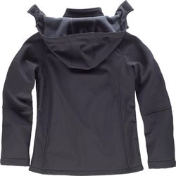 Damen Workshell mit Kapuze und reflektierenden Details, Brusttasche und Ärmel Schwarz