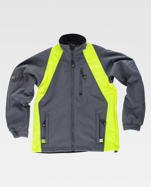 Workshell con refuerzo en codos Gris / Amarillo