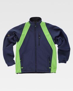 Workshell con refuerzo en codos Marino / Verde Flúor