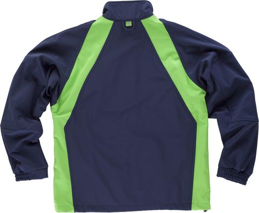 Workshell con refuerzo en codos Marino / Verde Flúor