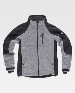 Workshell punto, combinada Gris Jaspeado / Negro