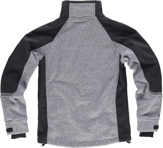 Workshell punto, combinada Gris Jaspeado / Negro