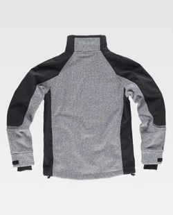 Workshell punto, combinada Gris Jaspeado / Negro