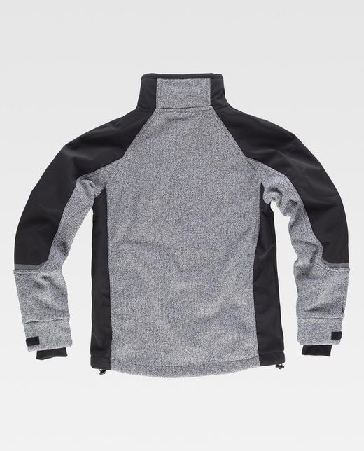 Workshell punto, combinada Gris Jaspeado / Negro