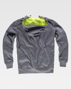 Workshell kombinierter Hoodie mit Brust- und Seitentaschen, Fleecefutter Grey Yellow AV