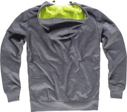 Workshell kombinierter Hoodie mit Brust- und Seitentaschen, Fleecefutter Grey Yellow AV
