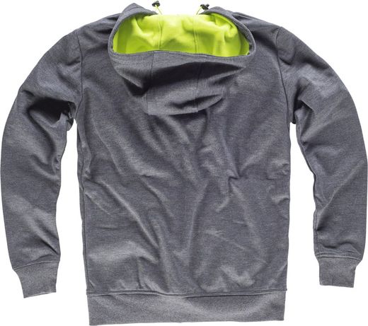 Workshell kombinierter Hoodie mit Brust- und Seitentaschen, Fleecefutter Grey Yellow AV