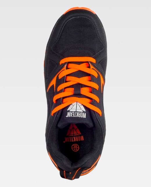 Zapatilla de color Negro+ Naranja Flúor | PROTECCIÓN