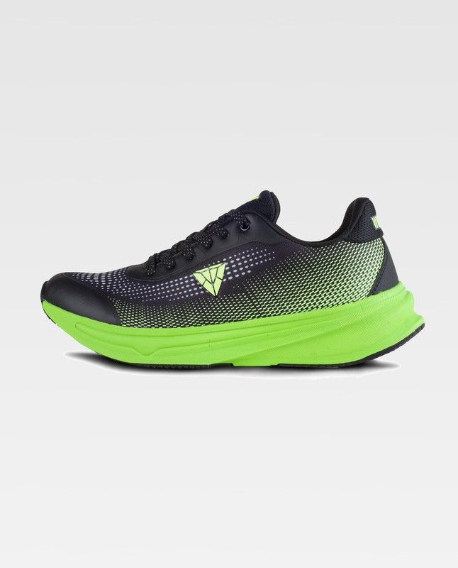 Zapatilla de color Negro+Verde Flúor P4005-Negro+Verde Flúor-36