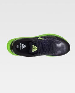 Zapatilla de color Negro+Verde Flúor