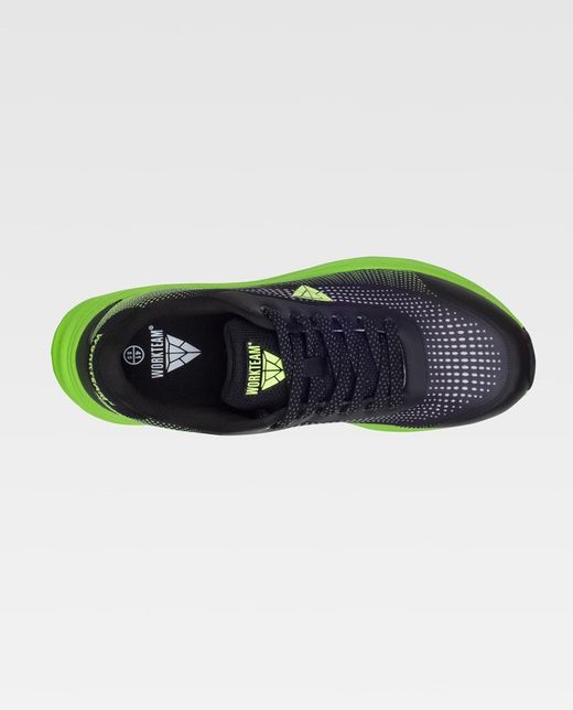 Zapatilla de color Negro+Verde Flúor
