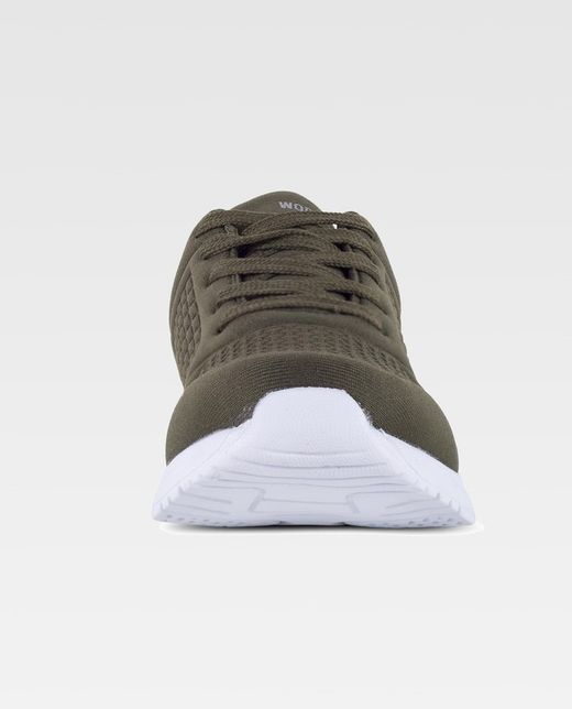 Zapatilla deportiva con gofrado Suela EVA blanco / Verde Oscuro