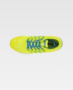 Zapatilla deportiva de rejilla Suela EVA blanco / Amarillo