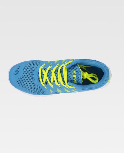 Zapatilla deportiva de rejilla Suela EVA blanco / Turquesa