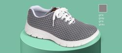 Blucher Schuh mit einteiligem Schnitt, nahtlos und mit Spitzenverschluss. Farbe Grau