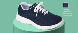 Blucher Schuh mit einteiligem Schnitt, nahtlos und mit Spitzenverschluss. Marinefarbe
