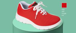 Blucher Schuh mit einteiligem Schnitt, nahtlos und mit Spitzenverschluss. Farbe Rot