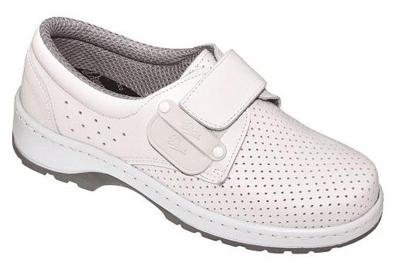 Zapato de piel de vacuno con forro transpirable y doble cierre intercambiable Blanco